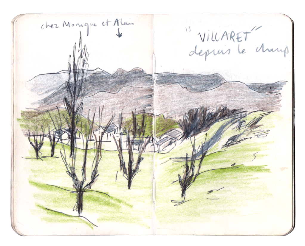 Le Villaret depuis le champ